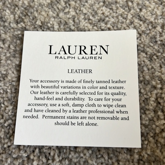 NWT 🤩Lauren Ralph Lauren Navy and White Polka Dot Leather Shoulder Bag - Picture 9 of 10